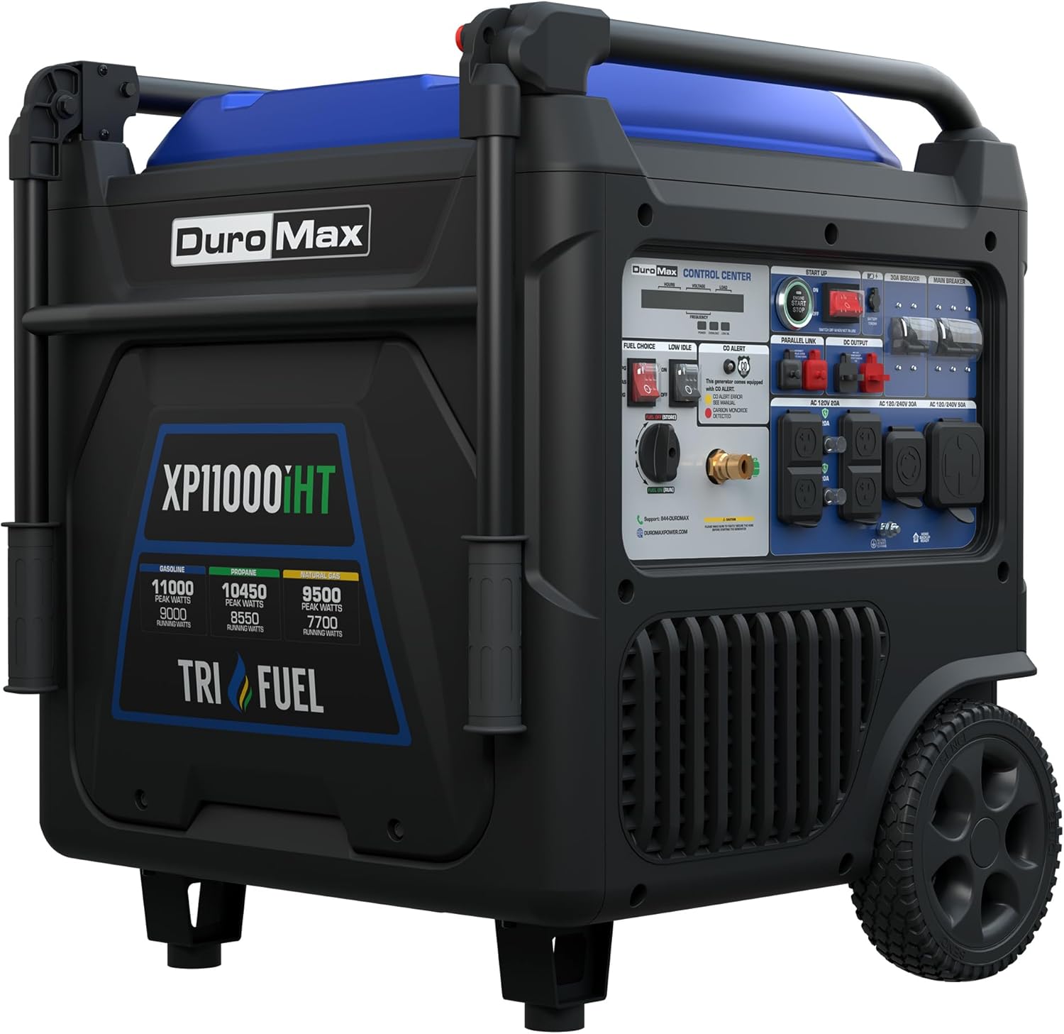 DuroMax XP11000iHT review unboxing — what comes in the box: generator, propane regulator, NG hose, accessories