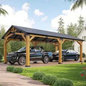 Image 1 of Jocisland 12x24 wood carport review