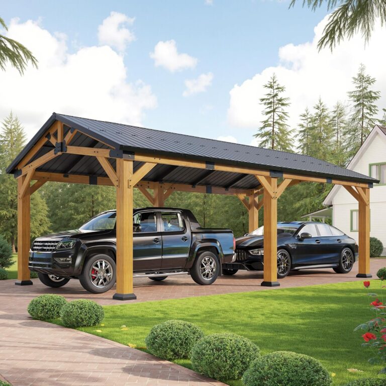 Image 1 of Jocisland 12x24 wood carport review