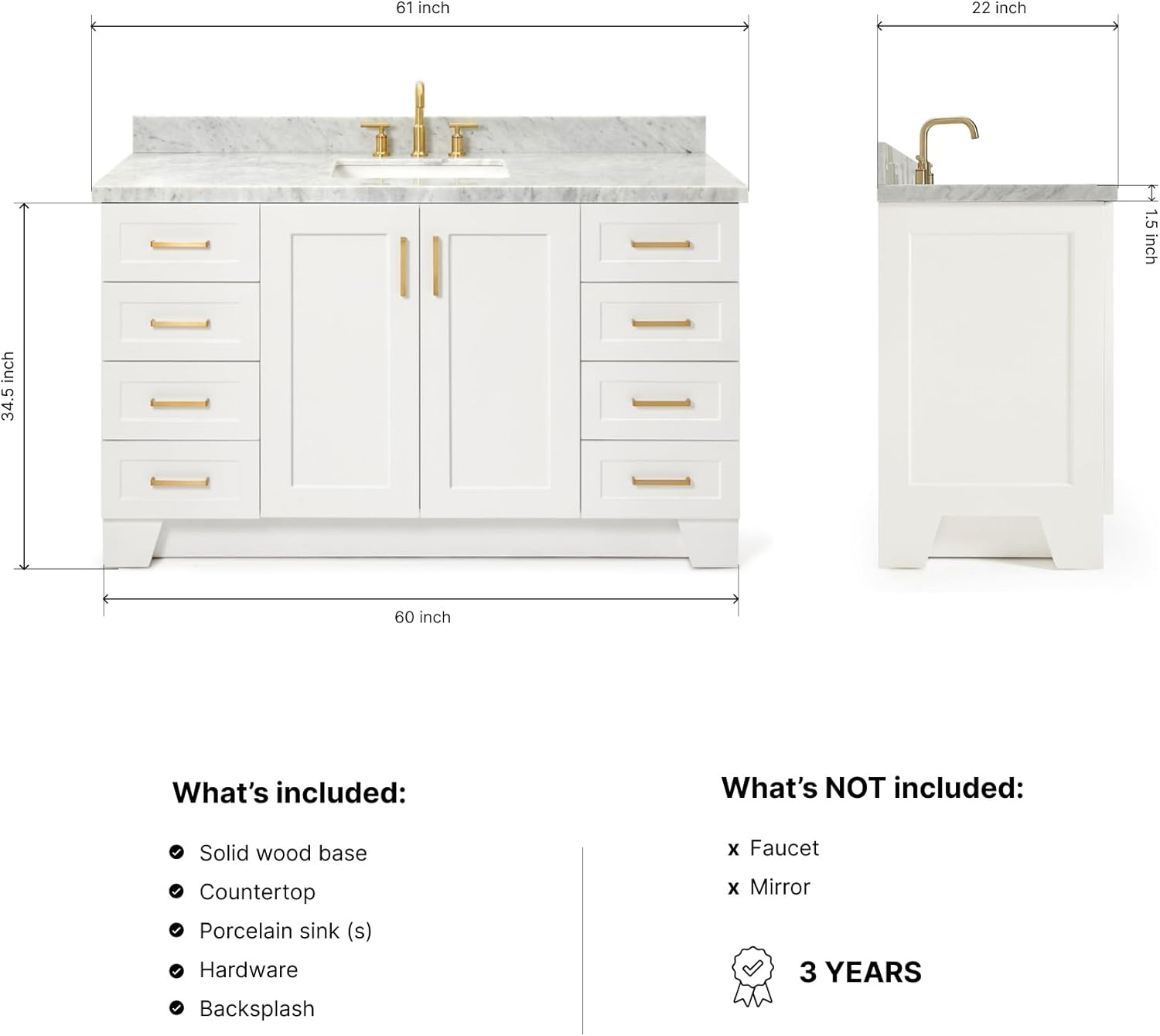 DKB Emilia 60 Inch Bathroom Vanity Review: Pros & Cons 2 DKB Emilia 60 inch bathroom vanity review setup and first use experience