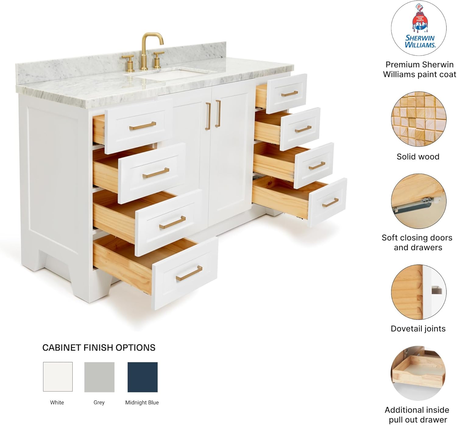 DKB Emilia 60 Inch Bathroom Vanity Review: Pros & Cons 3 DKB Emilia 60 inch bathroom vanity review after extended use — long-term performance