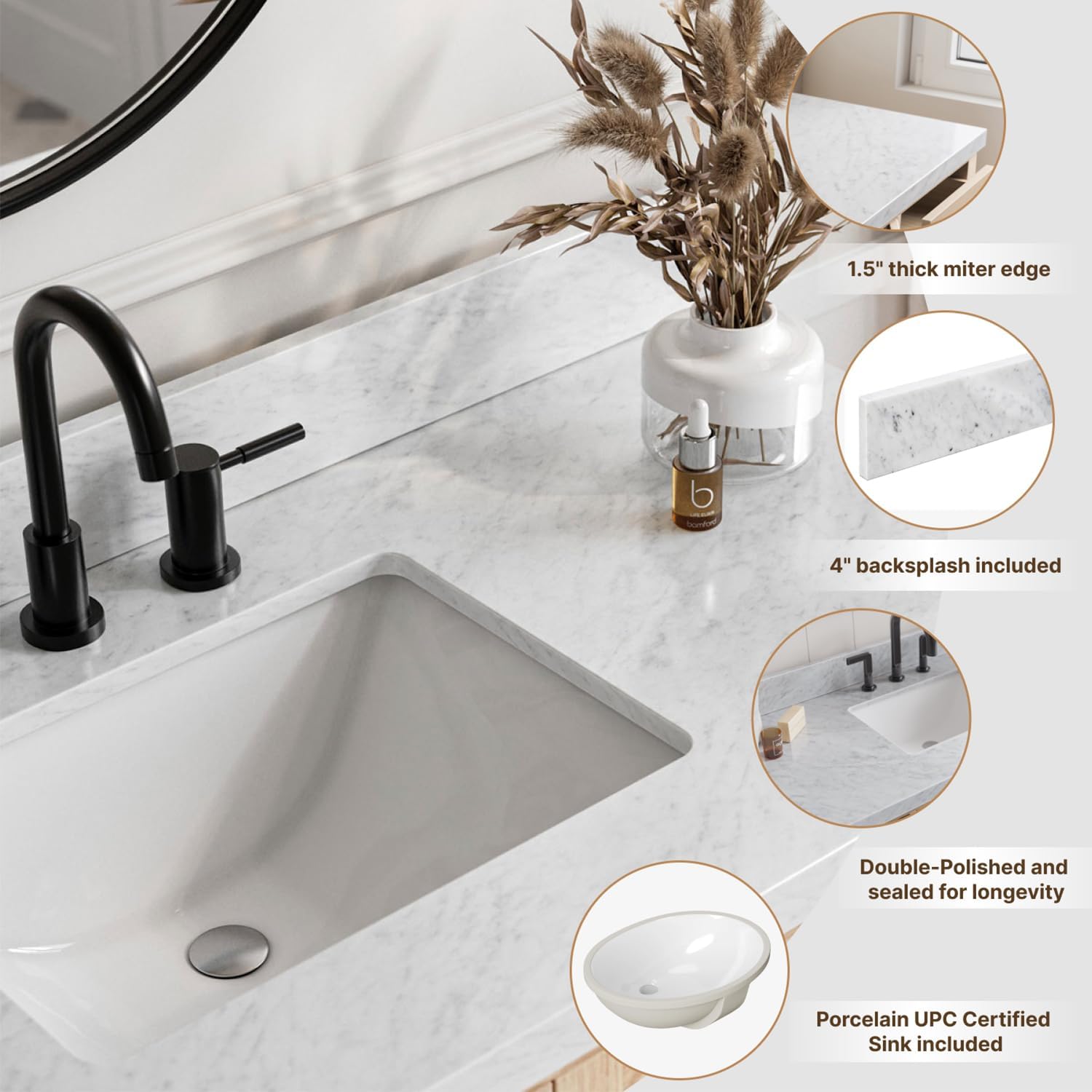 DKB Emilia 60 Inch Bathroom Vanity Review: Pros & Cons 4 DKB Emilia 60 inch bathroom vanity review features evaluated through real use