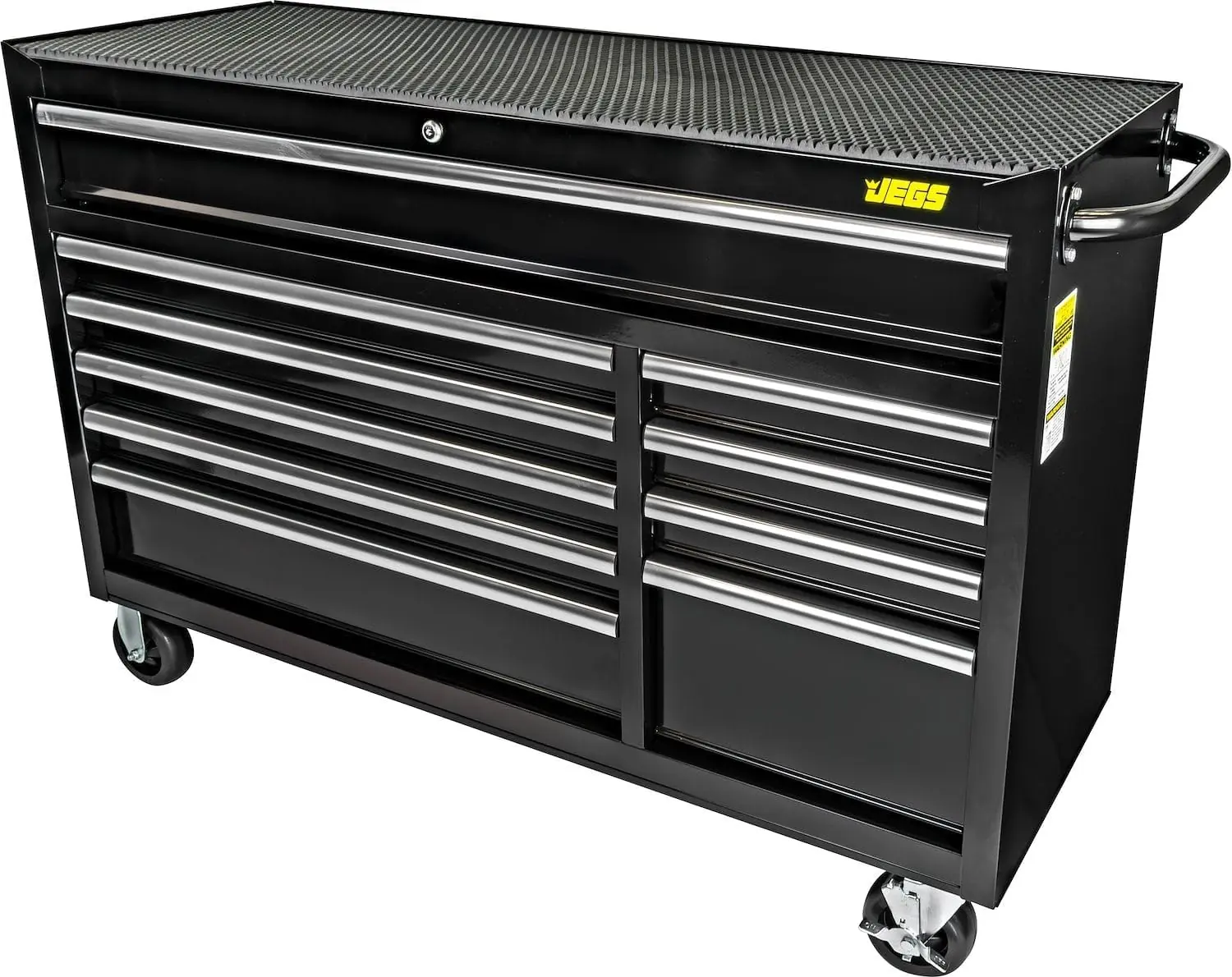 JEGS 81475 rolling tool cabinet review build quality and materials close-up showing drawer slides and powder-coated finish