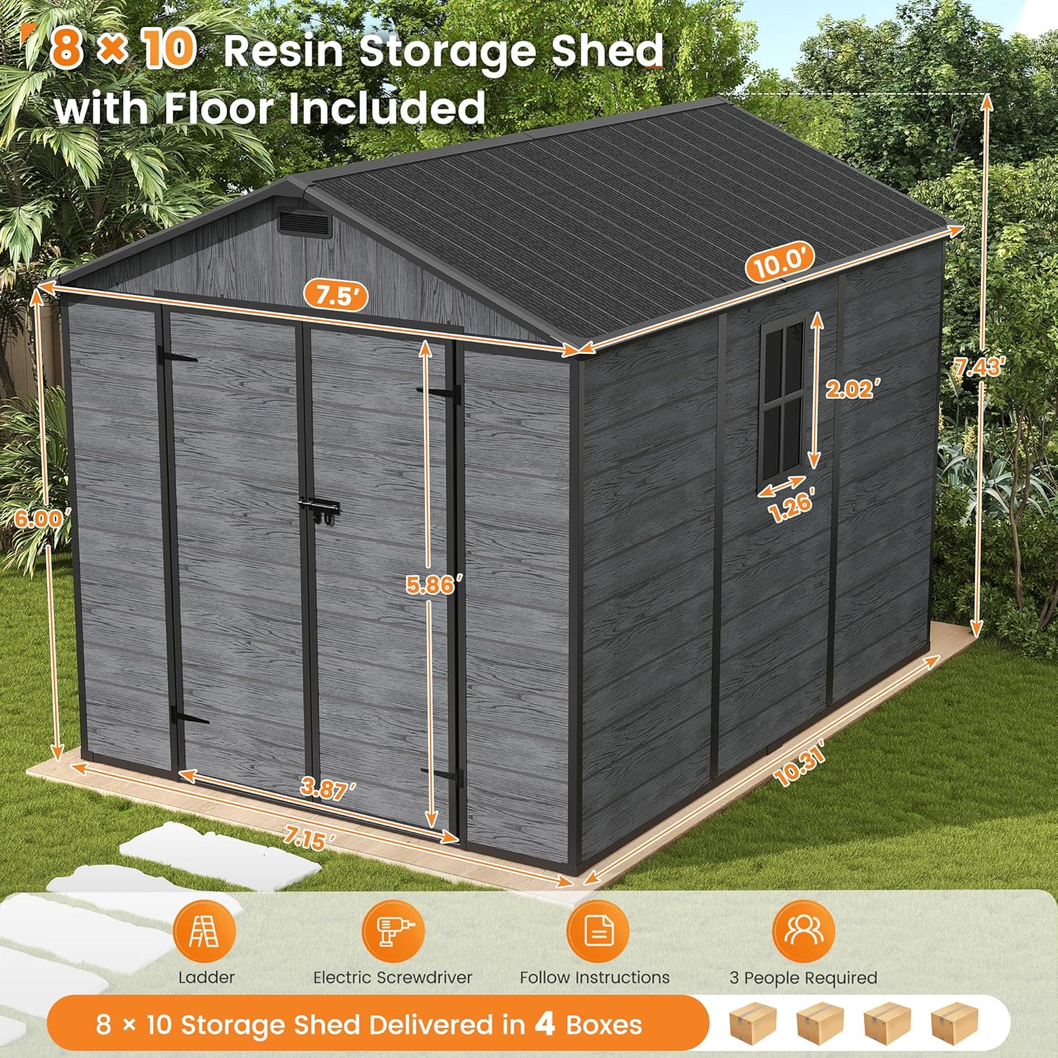 UDPATIO Outdoor Resin Storage Shed Review: Pros & Cons 2 UDPATIO outdoor resin storage shed review,UDPATIO storage shed review and rating,is UDPATIO outdoor shed worth buying,UDPATIO resin shed review pros cons,UDPATIO 8x10 shed review honest opinion,UDPATIO plastic shed review verdict unboxing and complete package contents