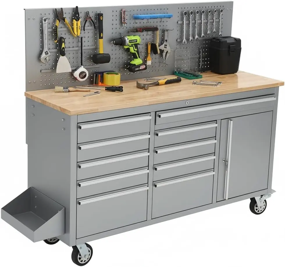 IDEALHOUSE 61-inch rolling tool chest review, IDEALHOUSE tool chest review and rating, is IDEALHOUSE rolling tool chest worth buying, IDEALHOUSE 10 drawer tool cabinet review pros cons, IDEALHOUSE workbench review honest opinion, IDEALHOUSE heavy duty tool chest review verdict — full box contents and build quality