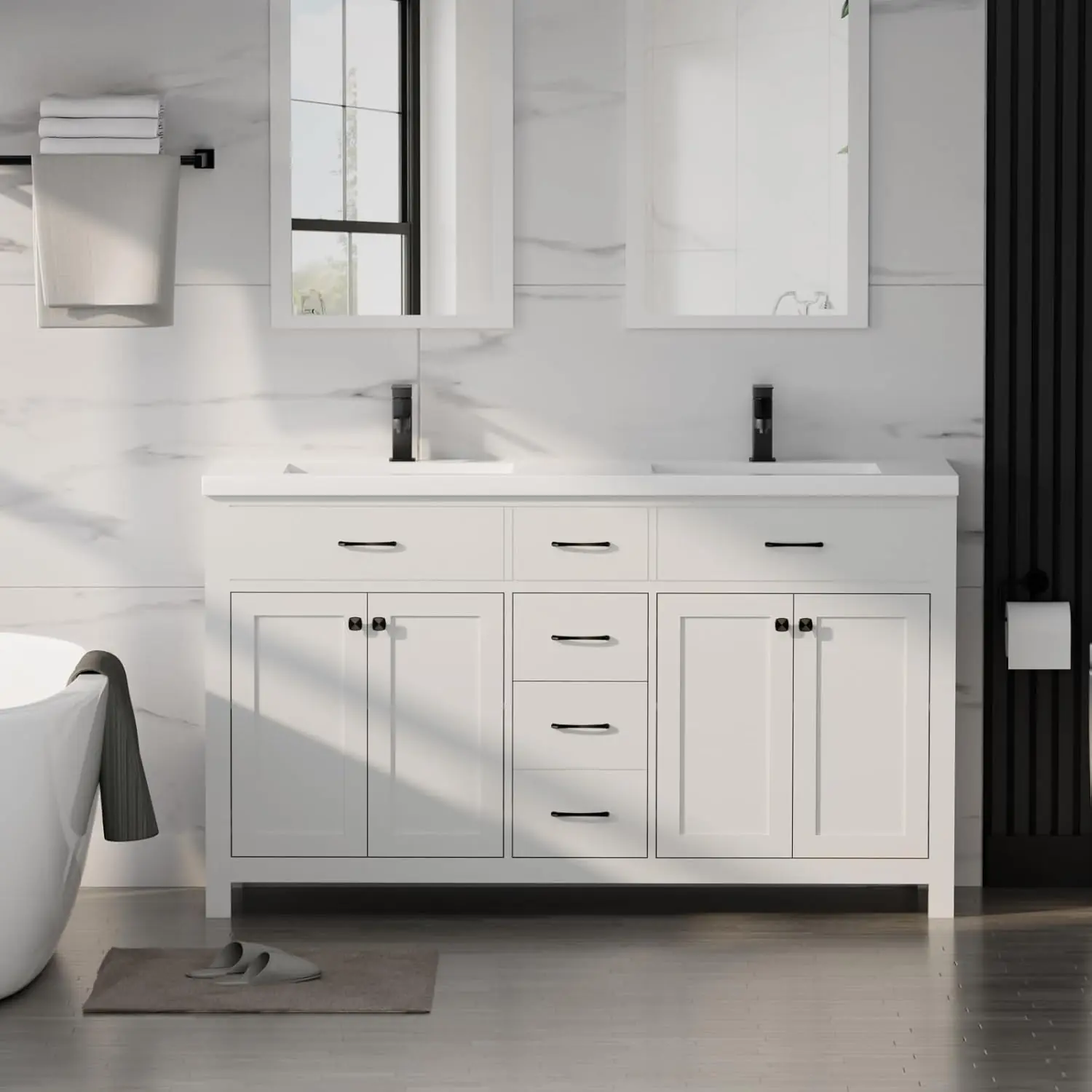 LUCKWIND 60 modern bathroom vanity review,LUCKWIND vanity review and rating,LUCKWIND 60 inch vanity worth buying,LUCKWIND vanity review pros cons,LUCKWIND bathroom vanity honest opinion,LUCKWIND modern vanity review verdict unboxing — what comes in the box