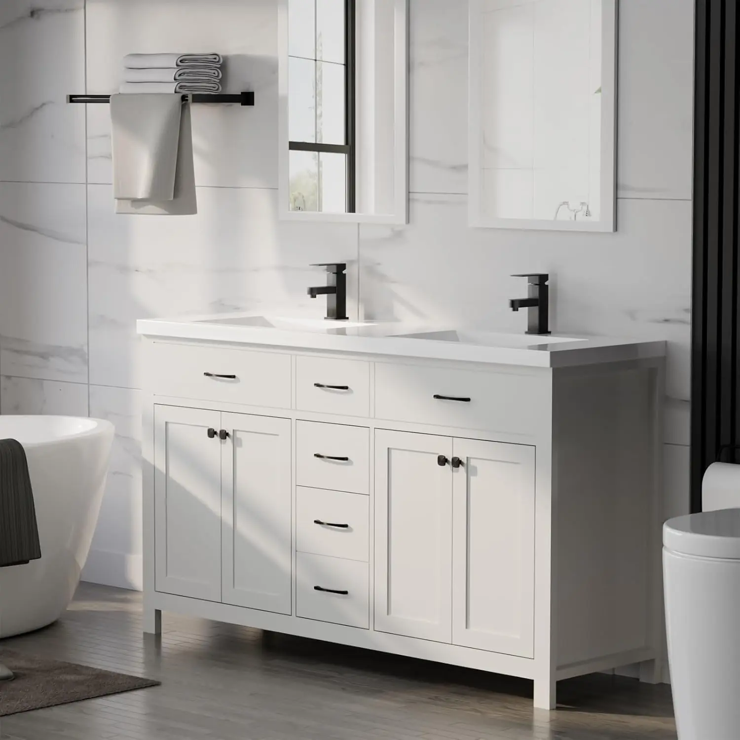 LUCKWIND 60 modern bathroom vanity review,LUCKWIND vanity review and rating,LUCKWIND 60 inch vanity worth buying,LUCKWIND vanity review pros cons,LUCKWIND bathroom vanity honest opinion,LUCKWIND modern vanity review verdict performance test results