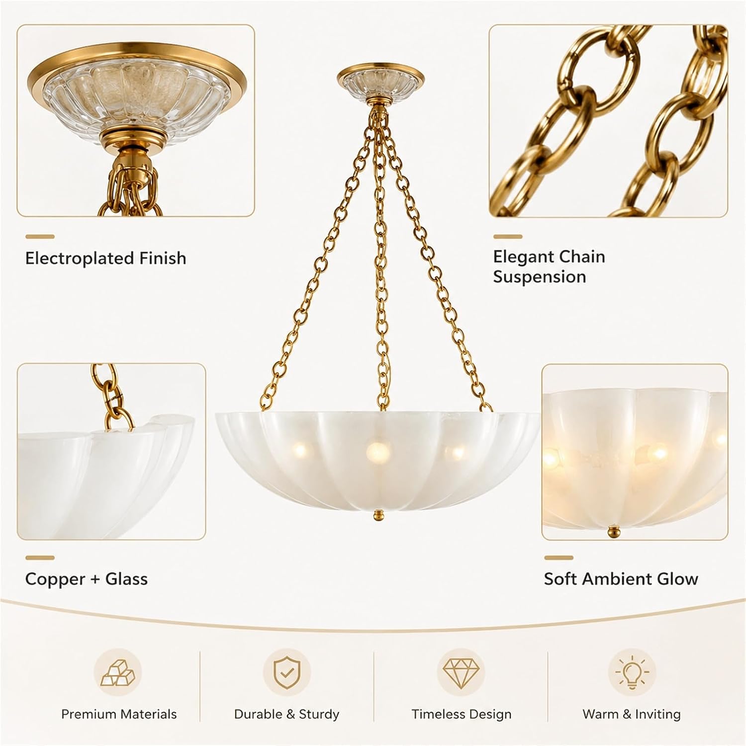NJGGC Glass Bowl Chandelier Review: Honest Pros & Cons 3 NJGGC glass bowl chandelier review,NJGGC pendant light review and rating,glass bowl chandelier review pros cons,brass finish pendant light honest review,E14 LED socket chandelier review verdict,is NJGGC chandelier worth buying feature breakdown and specification detail
