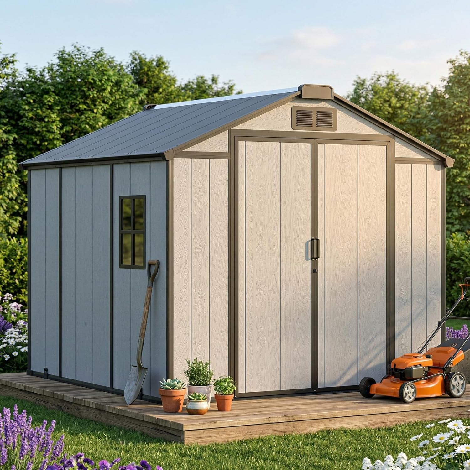 WELYAS 8x8 Resin Shed Review: Honest Pros & Cons Worth Buying? 1 WELYAS 8x8 resin shed review,WELYAS 8x8 resin shed review and rating,is WELYAS resin shed worth buying,WELYAS 8x8 resin shed review pros cons,WELYAS resin shed review honest opinion,WELYAS 8x8 shed review verdict — full unboxing showing every item included