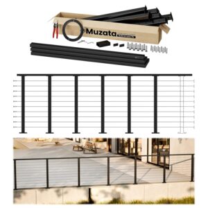 Image 1 of muzata 20-24ft modular black cable railing kit review